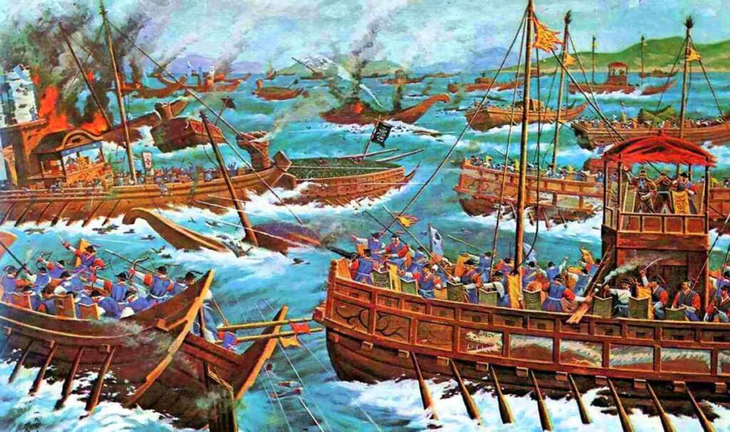 the-battle-of-myeongnyang-1597-v0-w5ft5sqsj2xd1-1024x606 Yi Sun-sin: O Almirante Coreano que Derrotou 300 Navios com Apenas 13